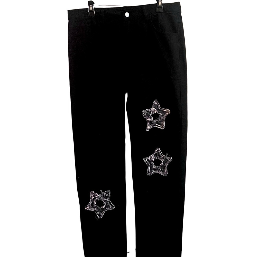Star embroidered pants